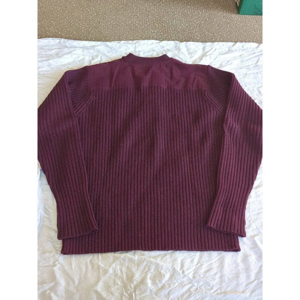 LL Bean Commando Henley Merino Wool Burgundy Red Sz XLT Fits‎ Lg Tall Pullover